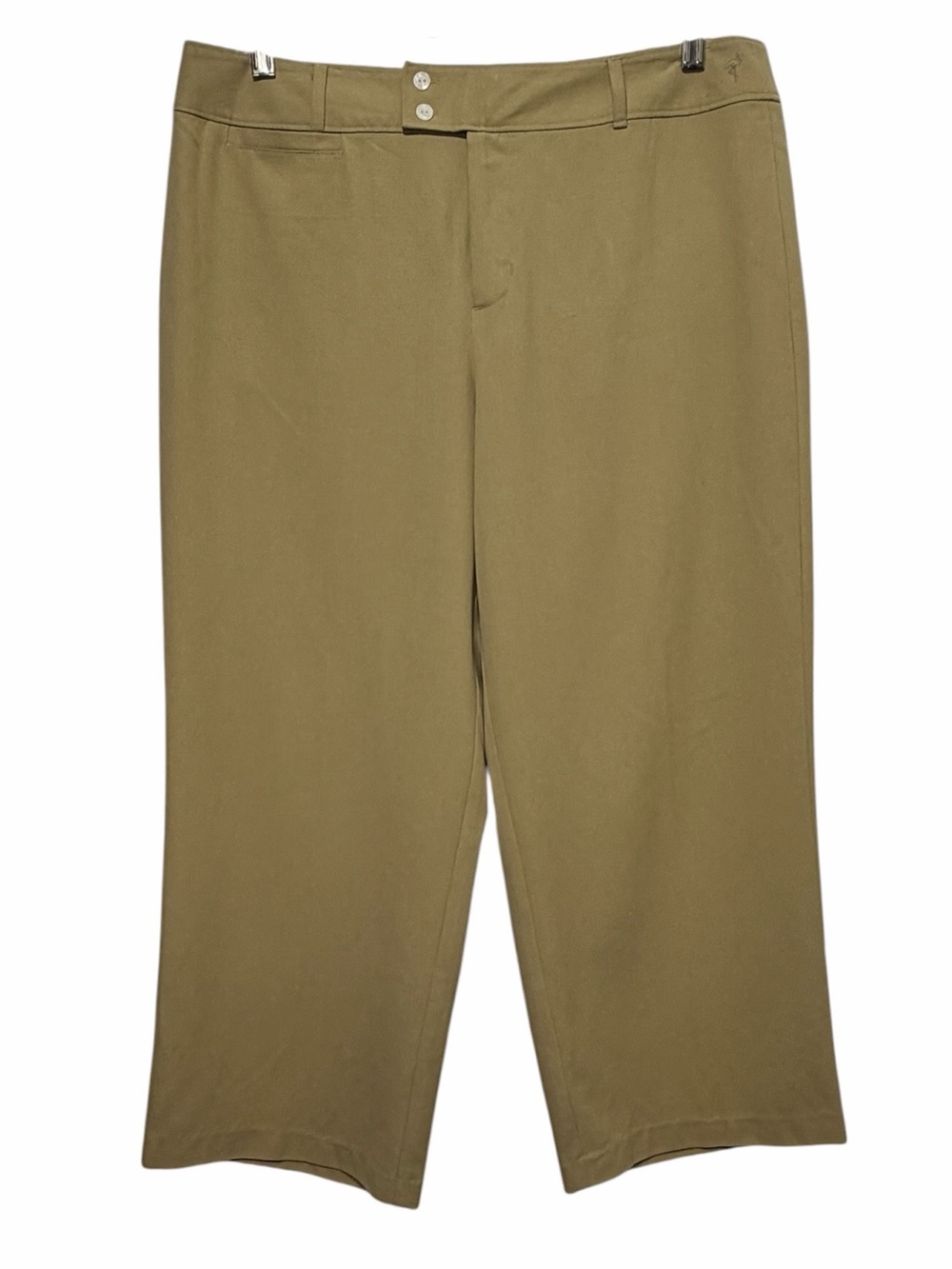 Columbia Womens Beige Silk Blend Wide Leg Flat Cropped Pants Sz 12 River Resort